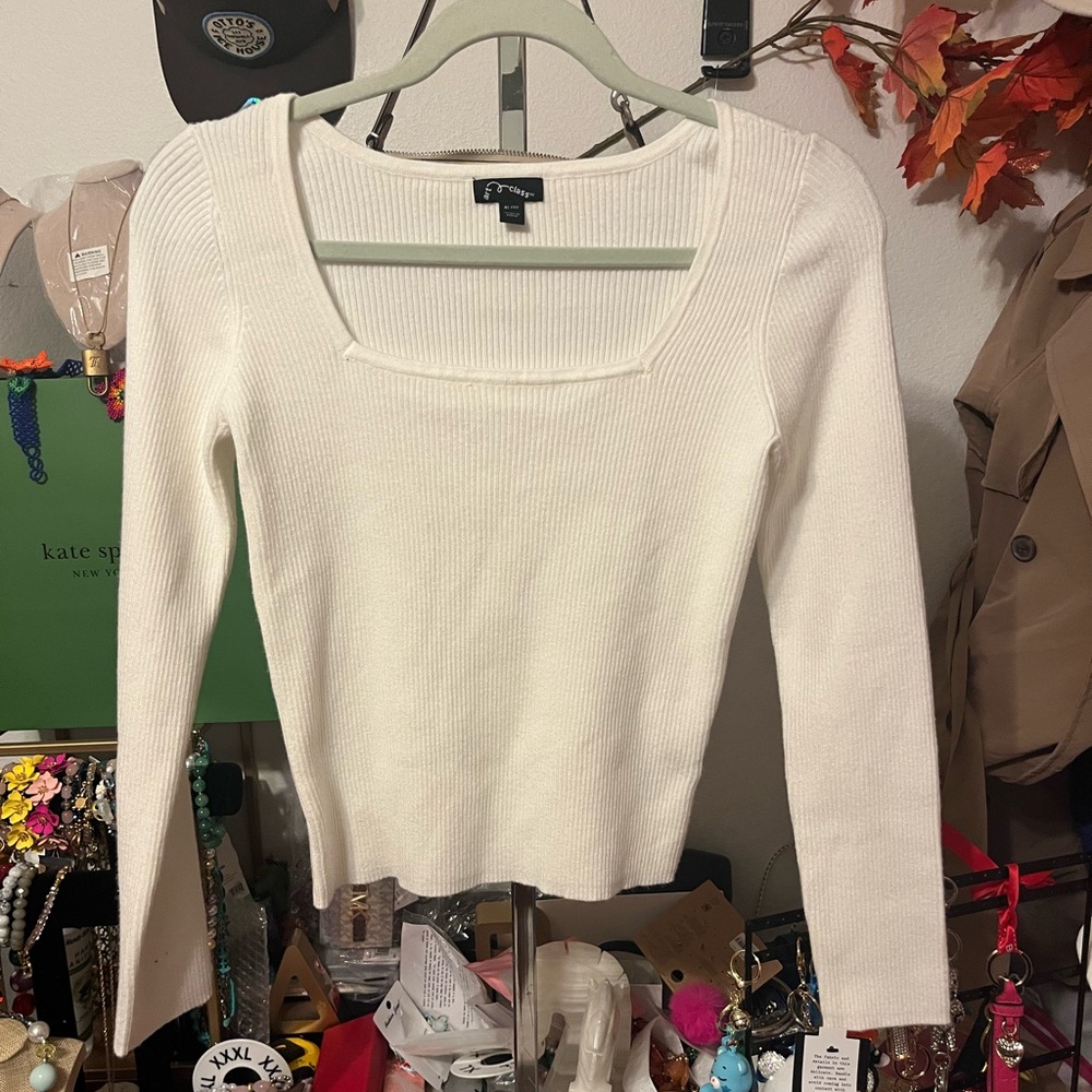Art Class White Long Sleeve Tee